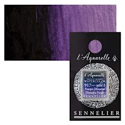 Sennelier French Artists' Watercolor - Dioxazine Purple, Half Pan and swatch