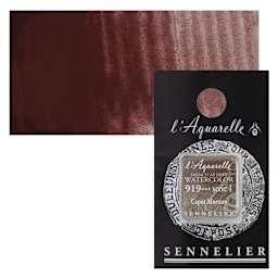 Sennelier French Artists' Watercolor - Caput Mortum, Half Pan and swatch