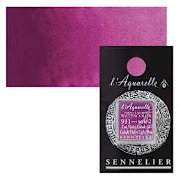 Sennelier French Artists' Watercolor - Cobalt Violet Light Hue, Half Pan and swatch