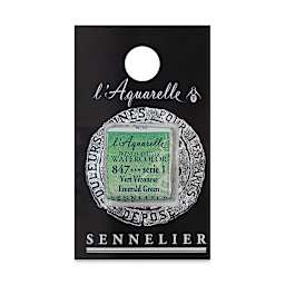 Sennelier French Artists' Watercolor - Emerald Green, Half Pan