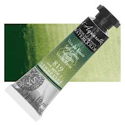 Sennelier French Artists' Watercolor - Sap Green, 10 ml Tube and swatch