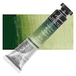 Sennelier French Artists' Watercolor - Sap Green, 21 ml Tube and swatch