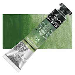 Sennelier French Artists' Watercolor - Chromium Oxide Green, 21, ml Tube and swatch