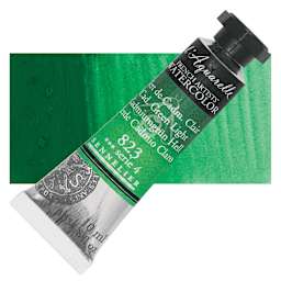 Sennelier French Artists' Watercolor - Cadmium Green Light, 10 ml, Tube and swatch