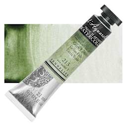 Sennelier French Artists' Watercolor - Green Earth, 21 ml, Tube and swatch
