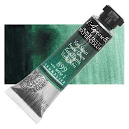 Sennelier French Artists' Watercolor - Forest Green, 10 ml, Tube and swatch