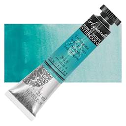Sennelier French Artists' Watercolor - Turquoise Green, 21 ml Tube and swatch