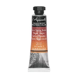 Sennelier French Artists' Watercolor - Burnt Sienna, 10 ml, Tube