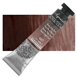 Sennelier French Artists' Watercolor - Van Dyck Brown, 21 ml Tube and swatch