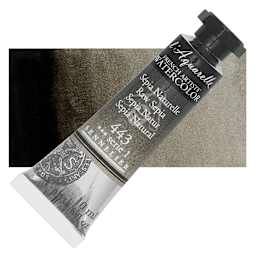 Sennelier French Artists' Watercolor - Raw Sepia, 10 ml Tube and swatch