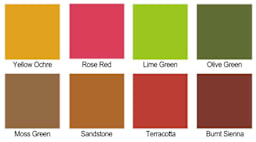 Brusho Crystal Colours - Swatches showing colors included in Assorted Set of 8