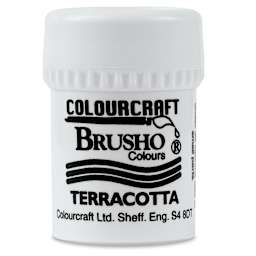 Brusho Crystal Colours - Front of 15g Terracotta color pot