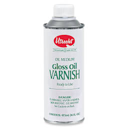 Utrecht Oil Varnishes - Front of 16 oz Gloss Oil Varnish can shown