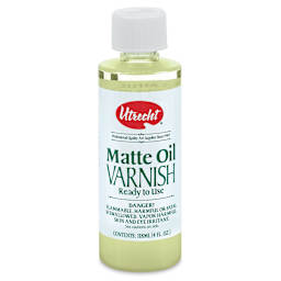 Utrecht Oil Varnishes - Front of 4 oz Matte Oil Varnish bottle shown