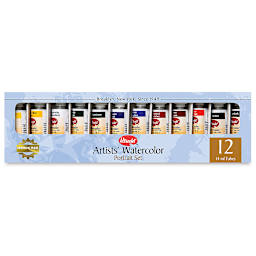 Utrecht Artists' Watercolor Paint - Portrait Set, Set of 12 colors, 14 ml, Tubes
