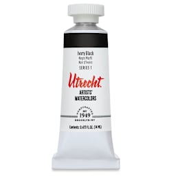 Utrecht Artists' Watercolor Paint - Ivory Black, 14 ml, Tube (Front)