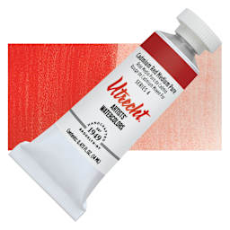 Utrecht Artists' Watercolor Paint - Cadmium Red Medium, 14 ml tube and swatch