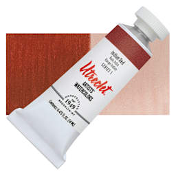 Utrecht Artists' Watercolor Paint - Indian Red, 14 ml tube and swatch