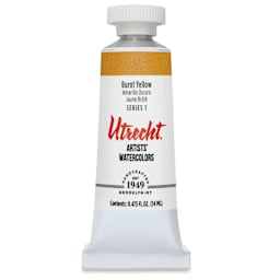 Utrecht Artists' Watercolor Paint - Burnt Yellow, 14 ml, Tube (Front)