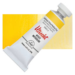 Utrecht Artists' Watercolor Paint - Cadmium Yellow Medium, 14 ml tube and swatch