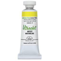 Utrecht Artists' Watercolor Paint - Cadmium-Free Yellow Lemon, 14 ml, Tube (Front)