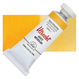 Utrecht Artists' Watercolor Paint - Hansa Yellow Deep, 14 ml tube and swatch