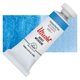 Utrecht Artists' Watercolor Paint - Cerulean Blue, 14 ml tube and swatch