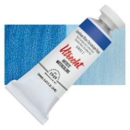 Utrecht Artists' Watercolor Paint - Cerulean Blue Chromium, 14 ml tube and swatch