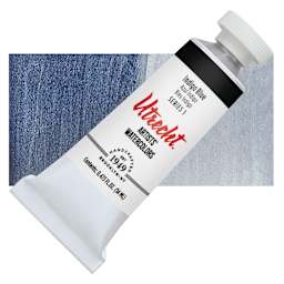 Utrecht Artists' Watercolor Paint - Indigo Blue, 14 ml tube and swatch