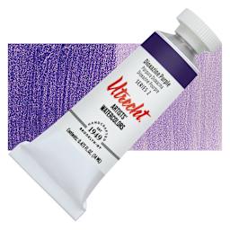 Utrecht Artists' Watercolor Paint - Dioxazine Purple, 14 ml tube and swatch
