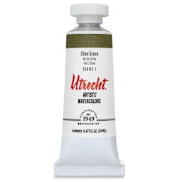 Utrecht Artists' Watercolor Paint - Olive Green, 14 ml, Tube (Front)