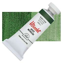 Utrecht Artists' Watercolor Paint - Hookers Green, 14 ml tube and swatch