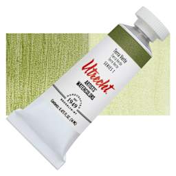 Utrecht Artists' Watercolor Paint - Terre Verte, 14 ml tube and swatch