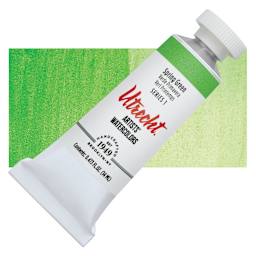 Utrecht Artists' Watercolor Paint - Spring Green, 14 ml tube and swatch