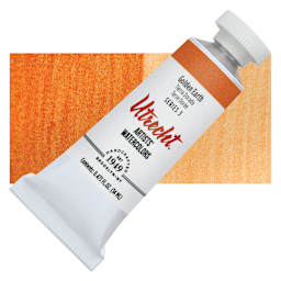 Utrecht Artists' Watercolor Paint - Golden Earth, 14 ml, Tube and swatch