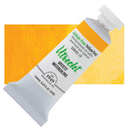 Utrecht Artists' Watercolor Paint - Cadmium-Free Yellow Deep, 14 ml Tube and swatch