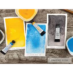 Daniel Smith Extra Fine Watercolor - Set of 3, Evening Glow, 5 ml Tubes with swatches on card