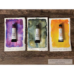 Daniel Smith Extra Fine Watercolor - Set of 3, Autumn, 5 ml Tubes on paint swatches