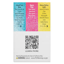 Daniel Smith Extra Fine Watercolor - Set of 3, Spring Set, 5 ml Tubes back of package