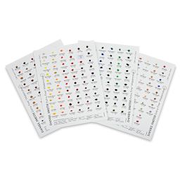 Daniel Smith Extra Fine Watercolors - 238 Color Dot Card. Four cards with paint sample dots.