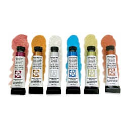 Daniel Smith Luminescent Watercolor - Jean Haines' All That Shimmers, Set of 6, Assorted Colors, Tubes (Tubes with color swatches)