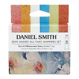 Daniel Smith Luminescent Watercolor - Jean Haines' All That Shimmers, Set of 6, Assorted Colors, Tubes (Front of packaging)