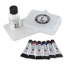 Daniel Smith Extra Fine Watercolors-Minerals Watercolor Mixing Set. Six tubes, one jar, travel case.