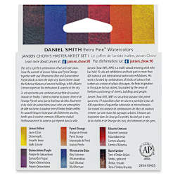 Daniel Smith Extra Fine Watercolor - Jansen Chow Master I, back of package