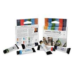 Daniel Smith Extra Fine Watercolor - George Politis Master Artist I, Set of 6, 5 ml, Tubes (Tubes shown with front and back of packaging)
