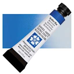 Daniel Smith Extra Fine Watercolor - Verditer Blue, 5 ml, Tube and swatch