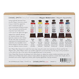 Daniel Smith Extra Fine Watercolor - Mayan Set of 6, 15 ml Tubes back of the package