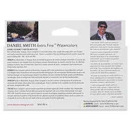 Daniel Smith Extra Fine Watercolor - Alvaro Castagnet Master Artist Set of 10, 5 ml Tubes back of package