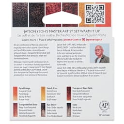 Daniel Smith Extra Fine Watercolor - Jayson Yeoh Master Artist Warm It Up Set of 6, 5 ml Tubes back of package