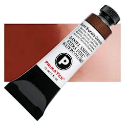 Daniel Smith Extra Fine Watercolor - PrimaTek, Burnt Bronzite Genuine, 15 ml Tube and swatch